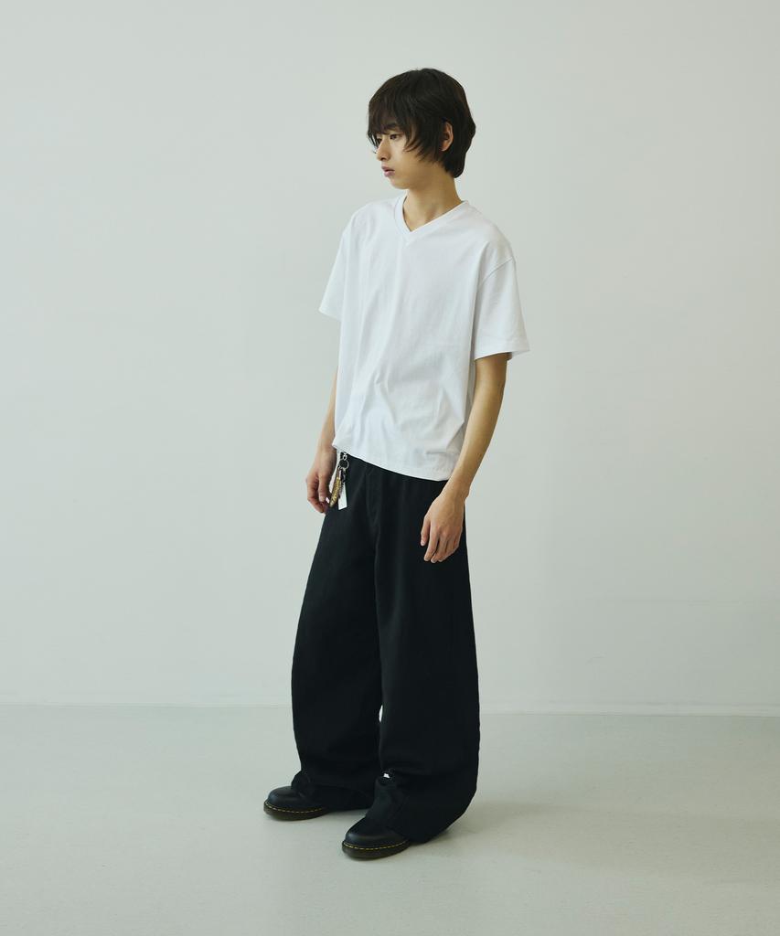 SIGNATURE Twist Curved Cotton Pants [Black]