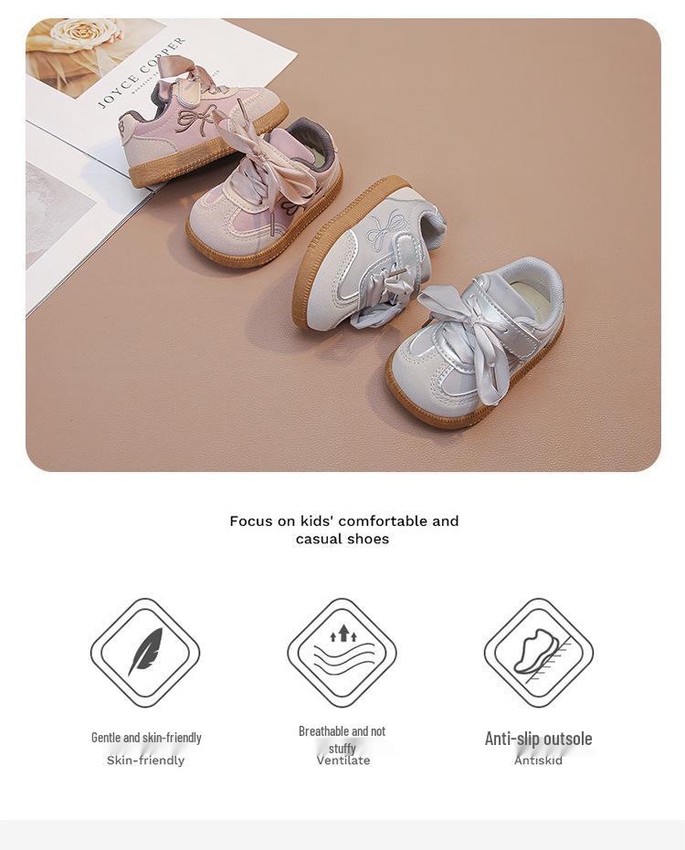 2026 Spring Silver Casual Sports Shoes for Baby Girls