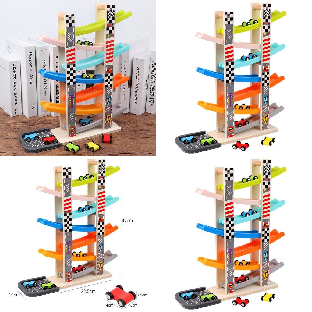 Wooden Gliding Car Toy For Kids With Inertia Track And Parentchild Interaction For Ages 1 To 4