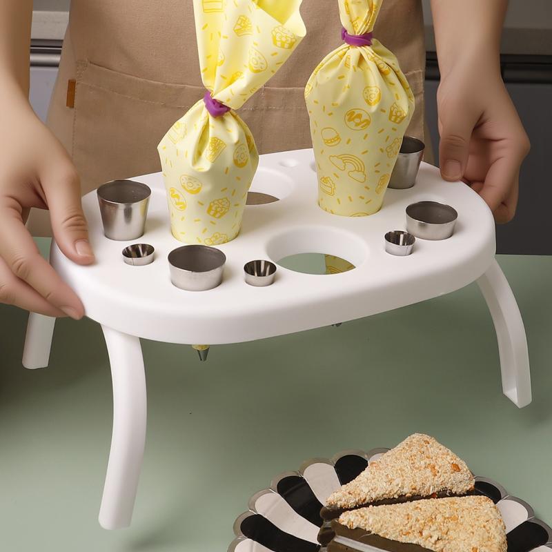 Foldable Pastry Bag Stand Cake Decorating Tools Icing Piping Bag Holder Fondant Cream Bag Storage Rack Kitchen Accessories