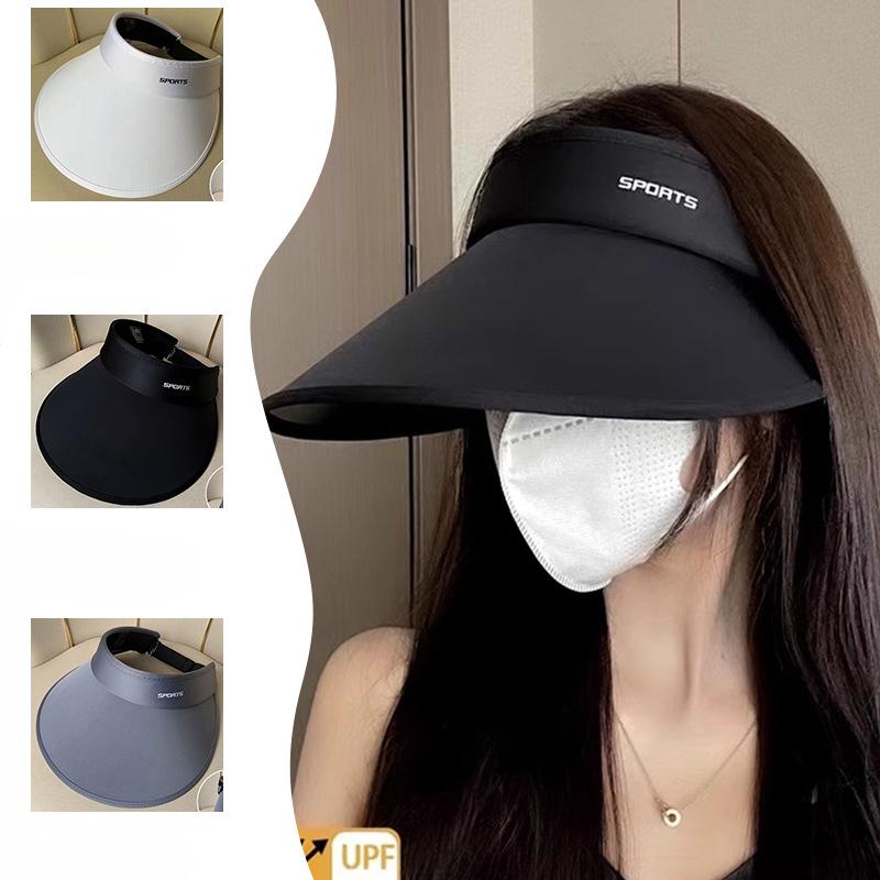 Wide and Widen Hat Brim Double Layer Ice Silk Sun Protection Hat Cool Feeling Women's Sun Hat Summer UV Sky Top Hat