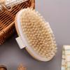 Natural Bristle Body Brush Exfoliation Massage - Palm-Sized Handheld Shower Scrubber Dry Brushing Bath Use