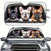 1Pcs French Bulldog Car Windshield Sunshade UV Rays Heat Blocker Keeps Vehicle Cool Unique Design Fit Sedans SUVs Trucks RVs