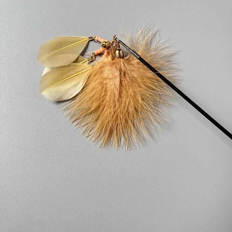 Ultra-long Retractable Fishing Cat Teaser: Bite-resistant Feather Bell Toy