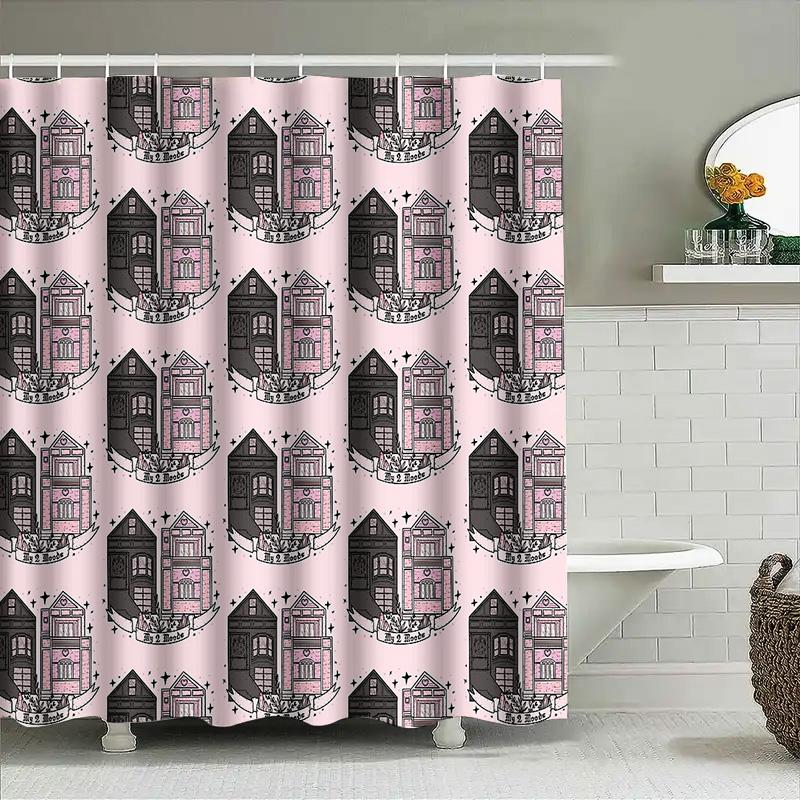 Bathroom Shower Curtain Floral Vintage Farmhouse Pattern Waterproof Fabric Decor