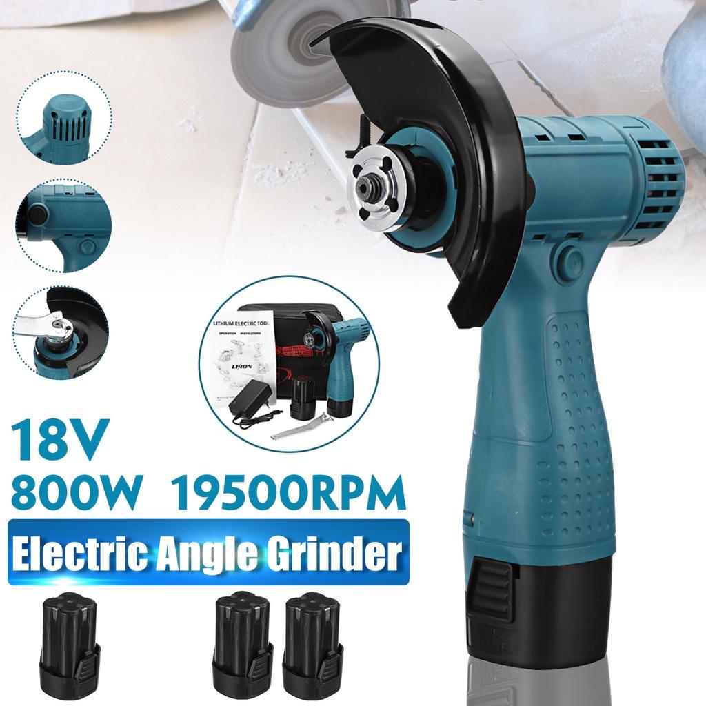 100mm 18V 800W Portable Handheld Cutting Polishing Tool W/ 1/2 Battery Electric Angle Grinder