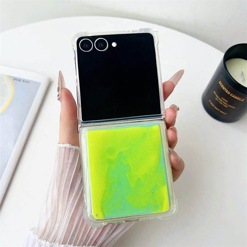 

Luminous Quicksand Case for Samsung Galaxy Z Flip 7 6 Folding Screen Cover Moving Sands Liquid Telephone Shell Soft Funda Galaxy Z Flip7