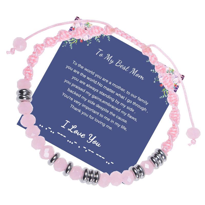

JYL TS Bracelet Zodiac 2-Piece Set Couple Style Aligns Luck & Love To My Mom-Morse Code рубиновый