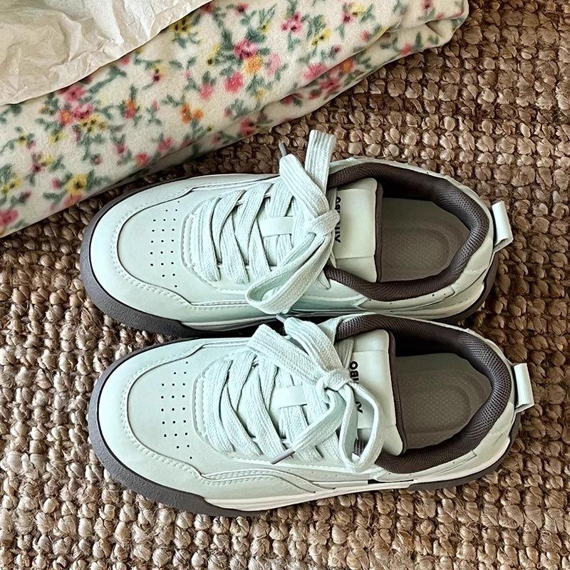 

Niche sports and leisure board shoes versatile women s spring new dopamine platform bread shoes 40 зелёный