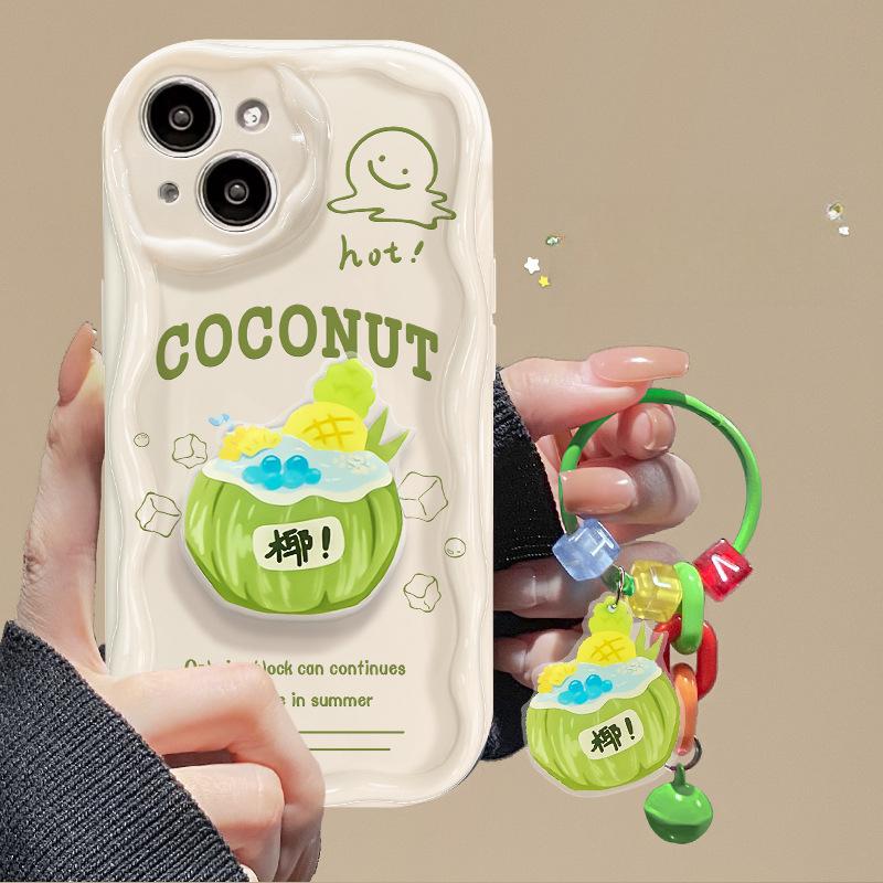 Applicable To Apple 14promax Mobile Phone Case Iphone13 Full Inclusion 11/12 Cool Coconut Stand Women's Model Xs/xr