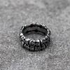 NOUVEAU Bague Crâne en Acier Inoxydable 316L pour Homme Vintage Aegishjalmur PUNK Bijoux Cadeau Unique pour Lui