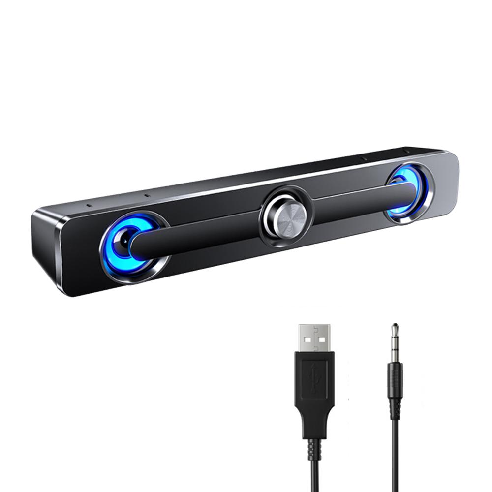 V-111 Computer Spker USB Wired Powerful Bar Stereo Subwoofer Bass Spker Surround Sound Box for PC Laptop Phone Tablet MP3 MP4