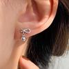Knot Bead Stud Earrings Women's Simple Small Bow Earrings Light Luxury Temperament Geometric Earrings