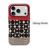 Aesthetic Modern Retro Red Black Geometric Half Circle Striped Film Art Protective Shockproof Bumper Shell Phone Case For iPhone 14 15 16 Pro Max Plus