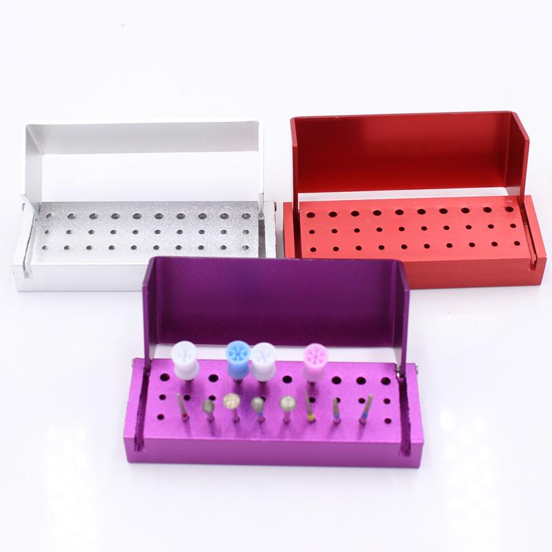 Dental Diamond Burs Drill Disinfection Block 30 Holes Multicolour High Speed Handpiece Burs Storage Organization Holder