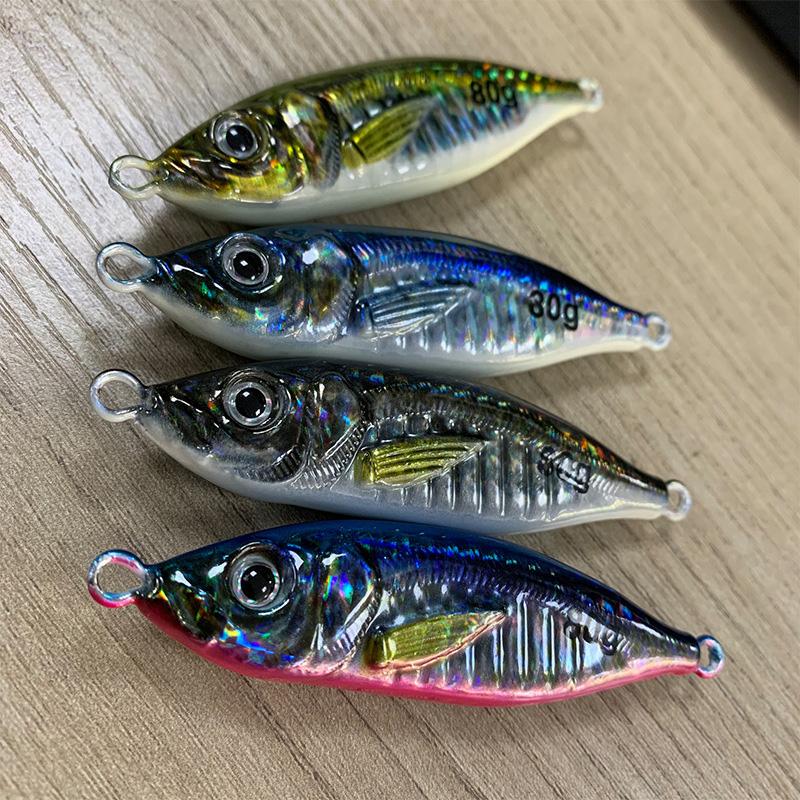 3D Inkjet Printing S-shaped Iron Plate Bait Luminous Long-range Bionic Bait Deep-sea Boat Fishing Bait