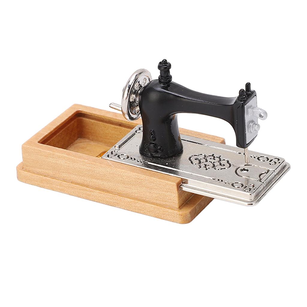 Dollhouse Miniature Sewing Machine Vintage Style Lifelike 1/12 Dollhouse Sewing Machine Model for