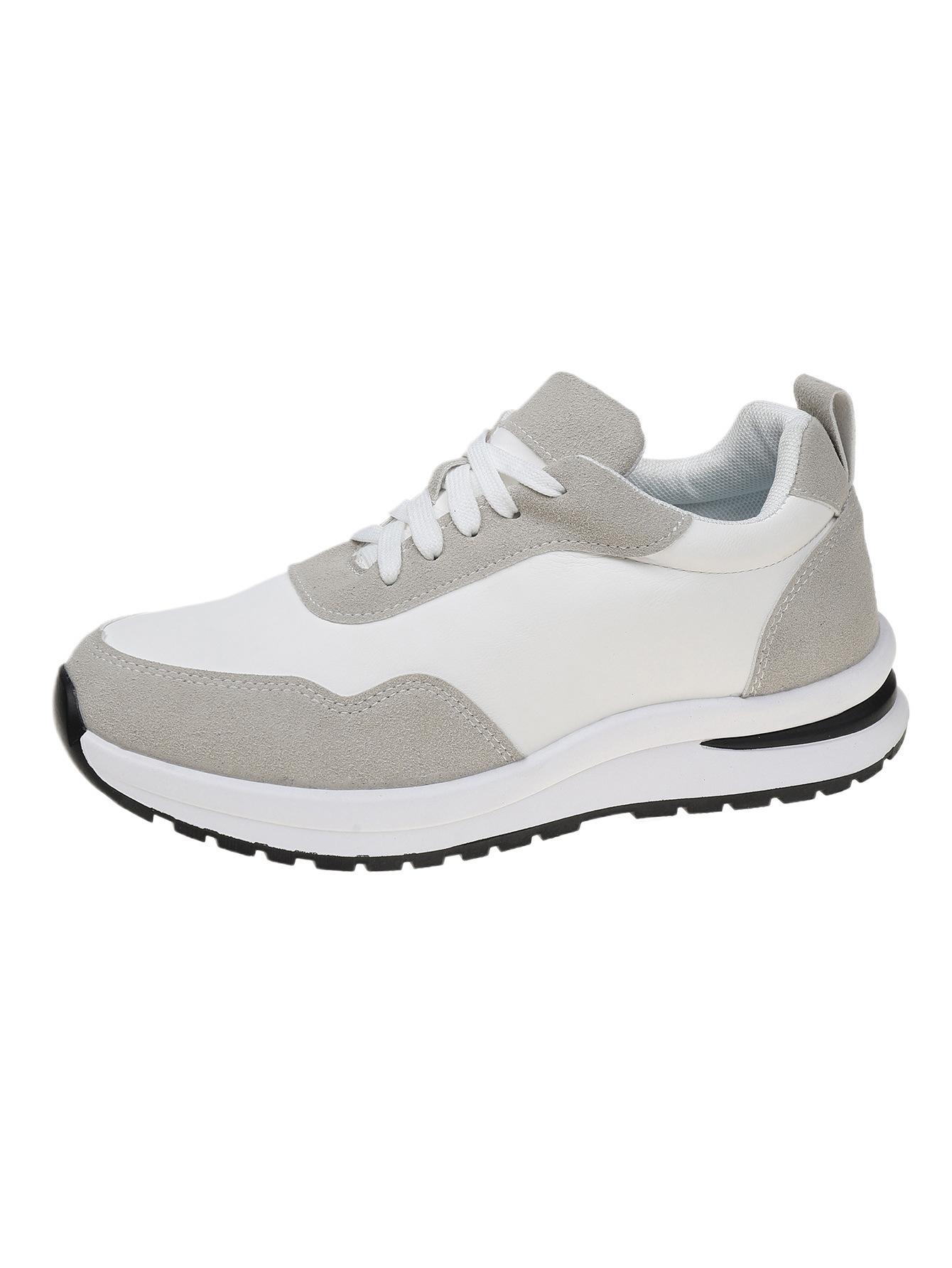 

New 2025 spring and summer breathable little white shoes women s sports casual shoes women s shoes thick sole heightening round head Korea 43 білий