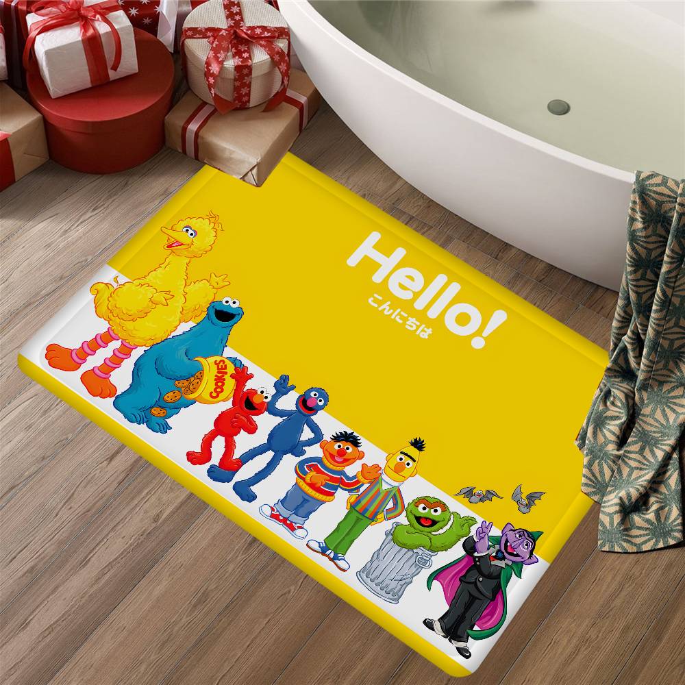 S-Sesame S-Street Theme Hallway Carpet Washable Non-Slip Living Room Sofa Chairs Area Mat Kitchen Doormat Area Rug