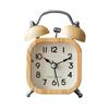Mermbe Alarm Nordic Double Wood Grain Luminous Silent for Absolutely Wake Up Alarm Table Clock Clock, Loud, Stylish, Design, Cute, Bell, Finish, Band,