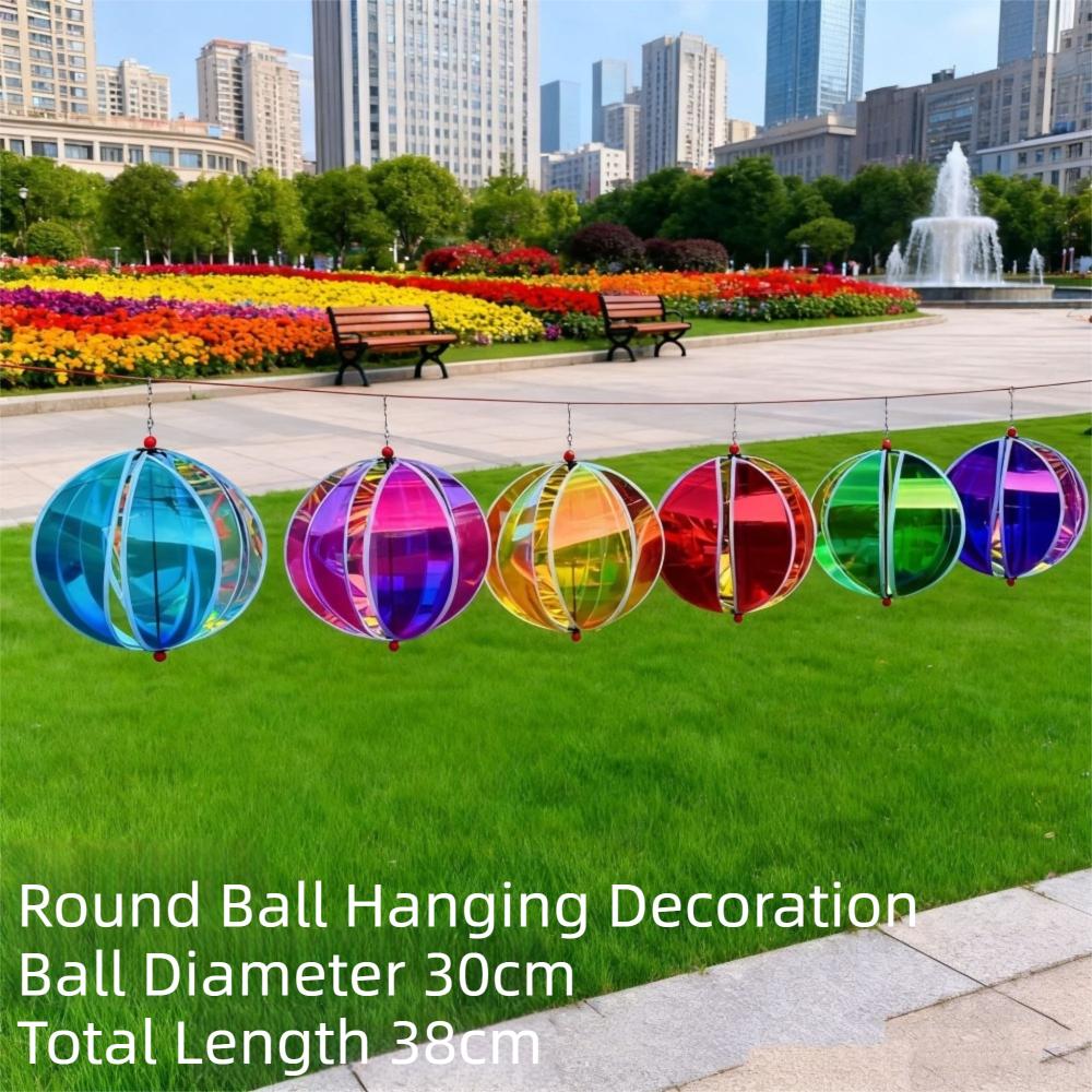 1PC Wind Turning Random Color Hot Air Balloon Rotating Colorful Wind Spinners Rainbow Plastic Material Wind Strips Picnicking