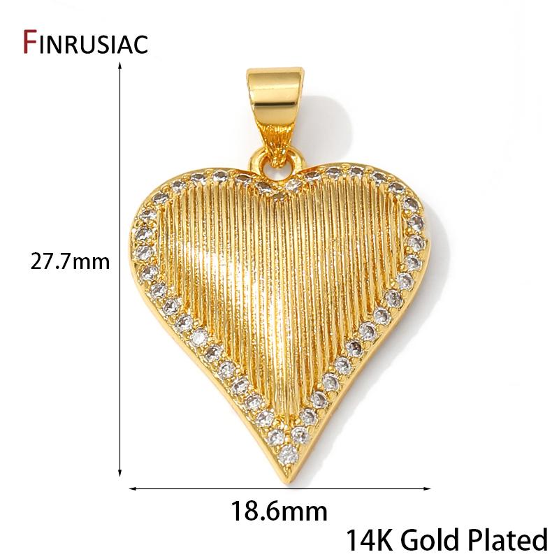 

14K Gold Plated Brass Zircon Heart Charms Pendants For Jewelry Making,Charm For Jewelry,DIY Necklace Bracelets Accessories 1 pieces
