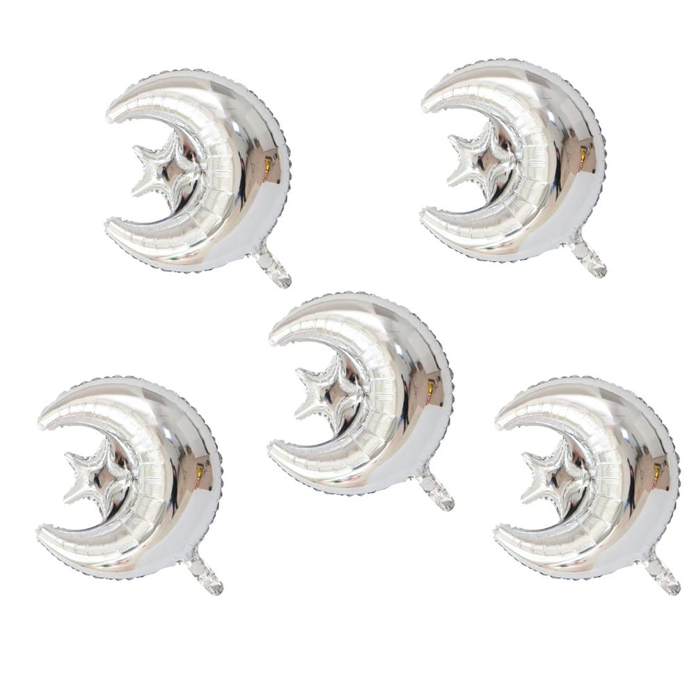 Aluminiumfolieballonger med integrerade stjärnor och måne högtidsdekorationer och integrerade stjärn- och månballonger födelsedagstema