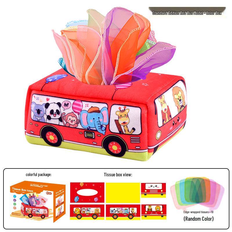 Baby Tissue Dispenser & Pull Toy for 0-1 Year Old - Educational Fun with Radishes
