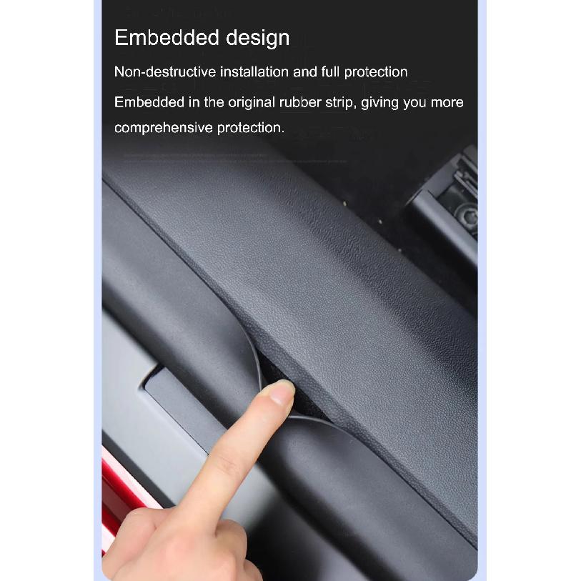 For Tesla Model 3 Highland 2023-2024 Door Sill Guards Strip Protective Mats Center Console Sides Rear Seat Trunk Guards TPE Pads