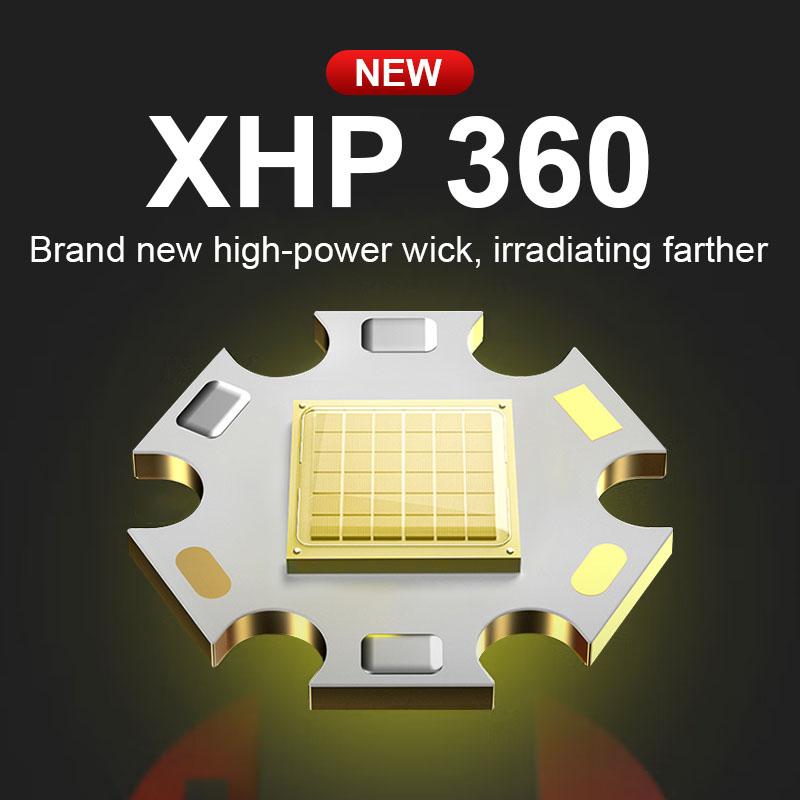 Leistungsstarke XHP360 LED-Stirnlampe, superhell, 200000 lm, Scheinwerfer, verstellbare Lampe, Warnleuchten, wiederaufladbare Laterne