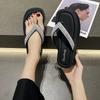 Fashion Thick Soles Increase Sandals Female Summer Wear Muffin Bottom Flip-flops 2025 New Clip-on Non-slip Beach Shoes