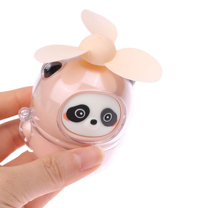 Sevimli Panda Mini El Vantilatörü Soğutucu Taşınabilir Çizgi Film El Tipi USB Şarj Edilebilir Vantilatör Öğrenci Ofis Dış Mekan Yaz