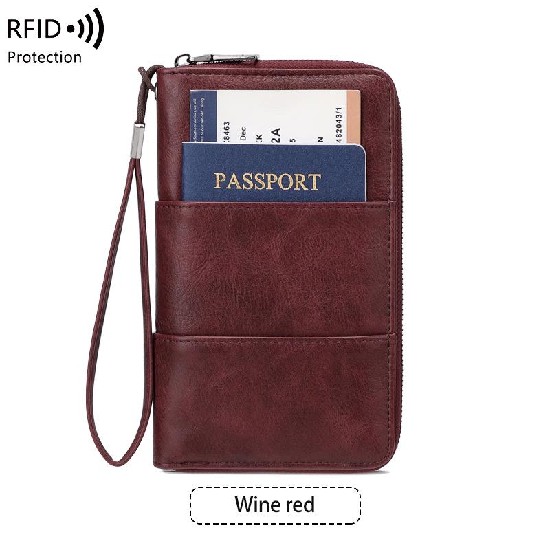 RFID Anti-Magnetic Zipper Passport Wallet: Multi-Function ID & Ticket Holder