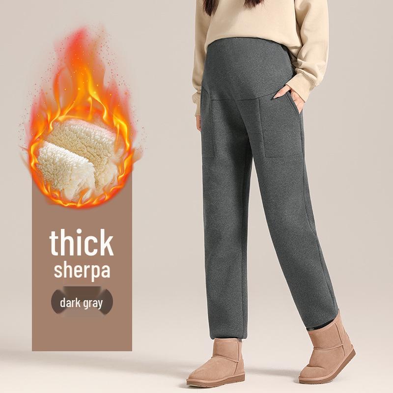 

Women s Winter Maternity Fleece Sweatpants: Warm, Thick, Casual Lambswool Sports Pants One Size [80-110 lbs]