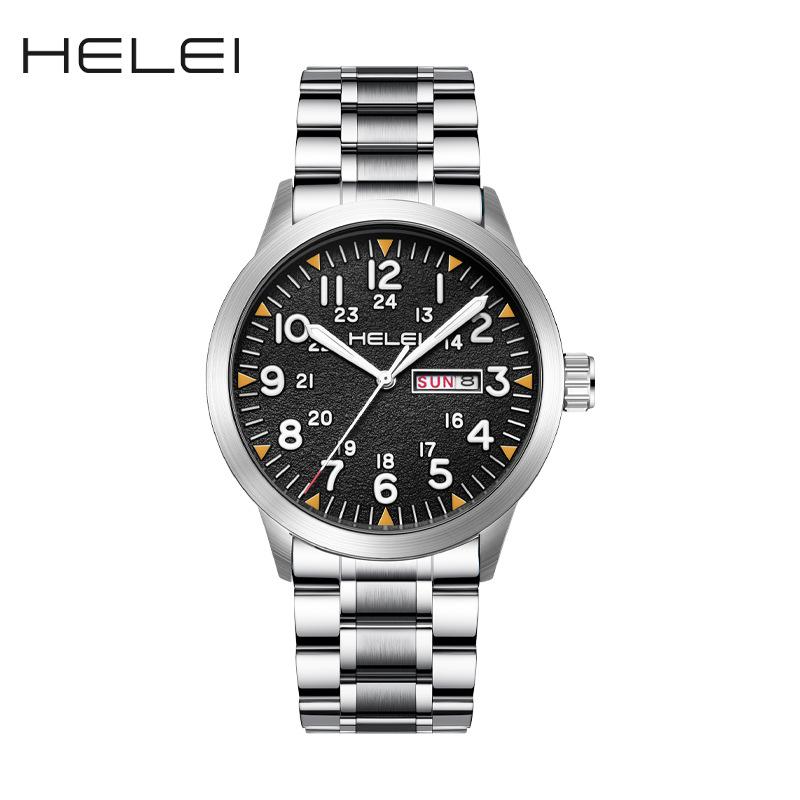 Mens Watch Classic Tactical Analog Quartz Watches Luminous Markers Day & Date Waterproof Casual Dress Watch