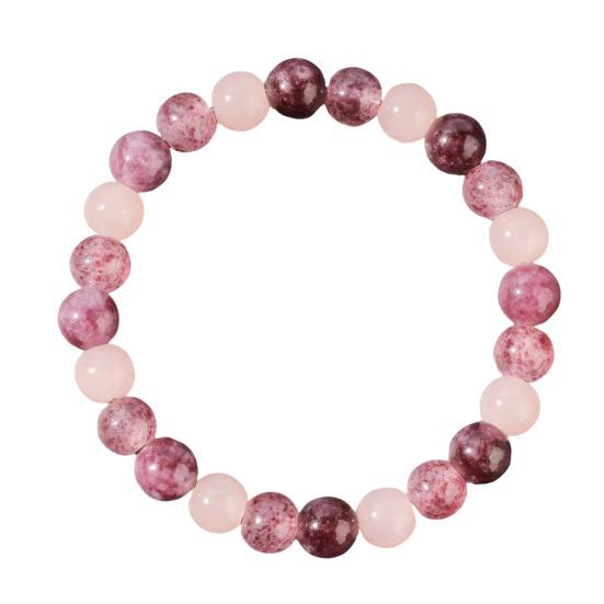 Natural Stone Beaded Bracelets Semi-Precious Gemstones Beaded Bracelets Healing Stretch Round Bead Bracelets for Men Women