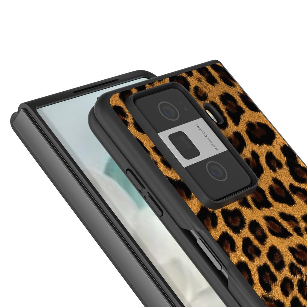 For Honor Magic Vs3 5G Case Leopard Pattern Leather Coated PC Phone Cover