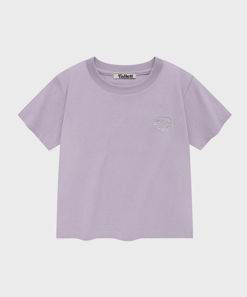Palet Silver Brush Logo Short Sleeve T-Shirt Lavender