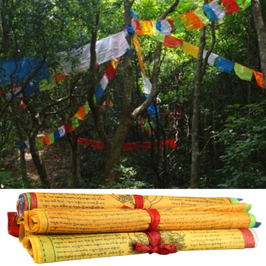 Tibetské molitbové praporky 20 kusů Buddhistický prapor 10x6 palců Posvátné umění Tibetské molitbové praporky pro mír Meditace Stěna Nádvoří