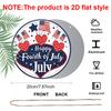 2D Flat, 1pc Round Aluminum Hanging Sign - 4th of July Patriotic Metal Wall Sign, "Happy Fourth of July" Star & Flag Design, Perfect for Indoor