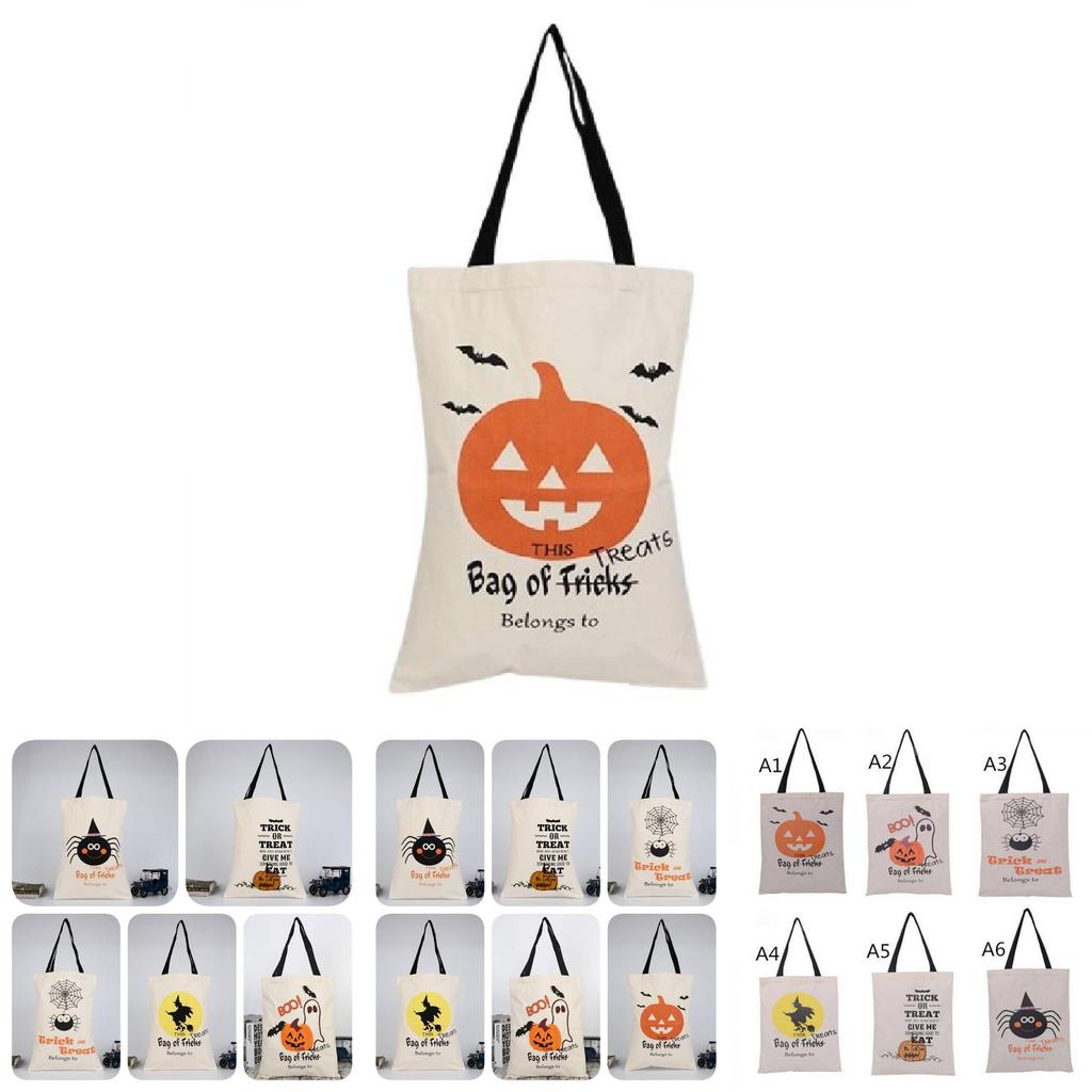 Durable And Stylish Halloween Candy Bag With Pumpkin Design For Party Favors And Gifts