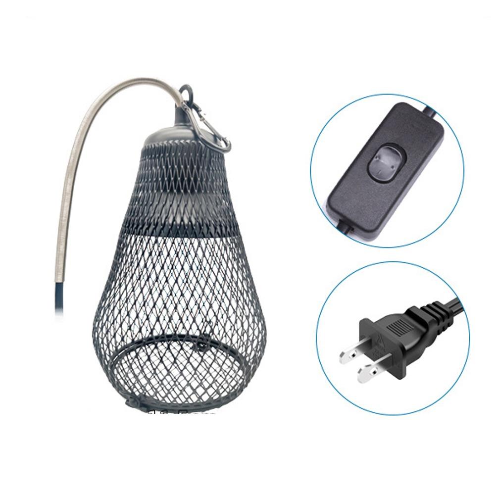 Iron Mesh Dome Pet Heating Lampshade Double Cage Anti-scald Lampshade  Aquarium