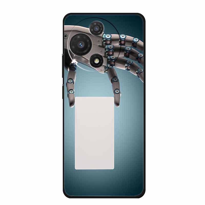 

For TCL 605 Case Fashion Flower Protective Black Silicone Soft TPU Back Cover Case For TCL 60 5G 60 SE Case 60SE Coque Funda Bag TCL 60 SE