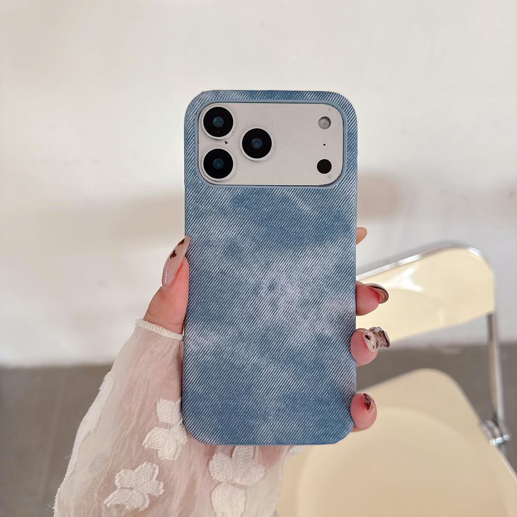iPhone 17 Air 16 15 14 13 12 11 Pro Max Plus İçin Kovboy Desenli PU Deri Çerçevesiz İnce Kılıf Buzlu Darbeye Dayanıklı Sert Kapak
