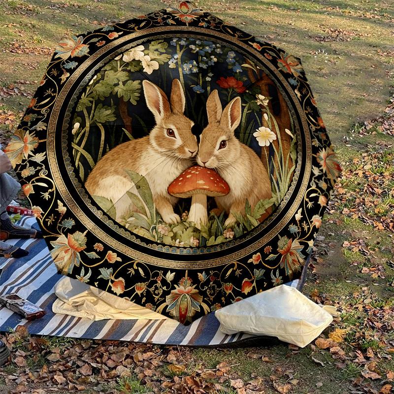 1PC rabbit mushroom Umbrella-8-Rib Reinforced, Automatic Open, Lightweight & Durable, Cute Fashion Accessory for Outdoor-K1270