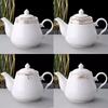 Ceramic Teapot with Golden Edge, Heat-Resistant, with Handle, Lid, and Filter – Perfect for Home, Hotels, and Restaurants.