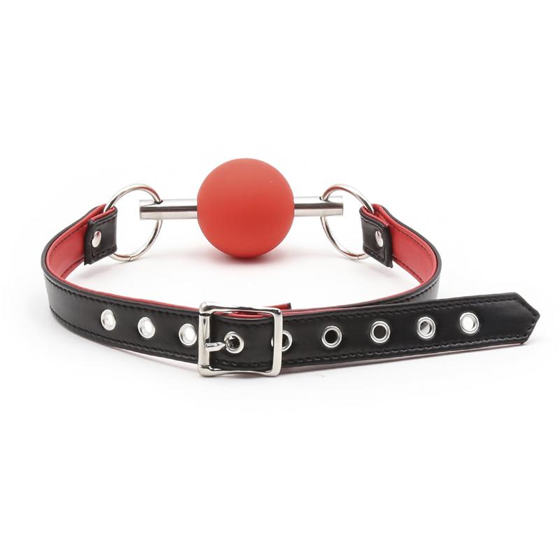 Silicone Sex Open Mouth Gag Ball Metal Rod PU Leather Strap Bdsm Gag Slave Bondage Restraints Sex Toys For Women Couples