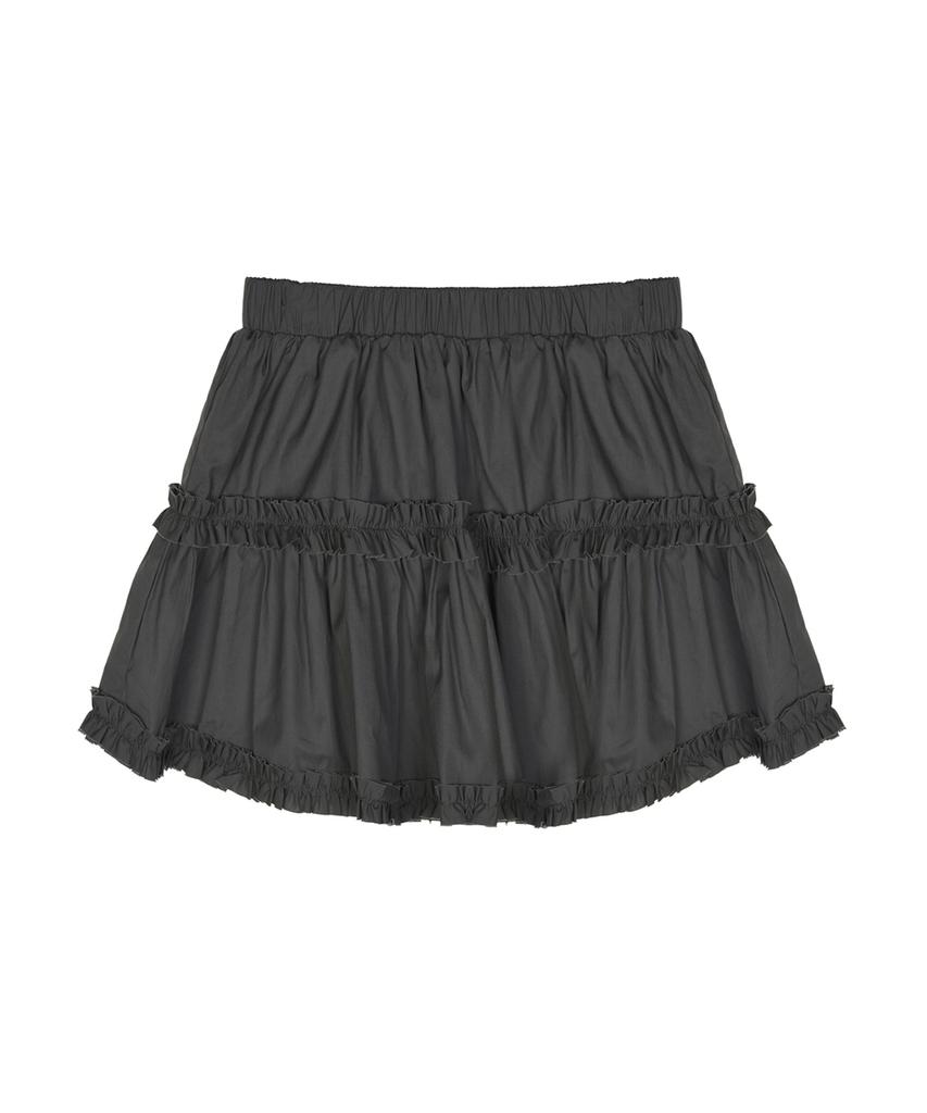 Nigaennikol Trendy Ruffle Mini Skirt_Charcoal