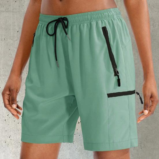 Women Spring Summer Sports Shorts Quick-drying Breathable Yoga Gym Workout Short Pants Elastic Waist Drawstring Athletic Running Fitness Shorts