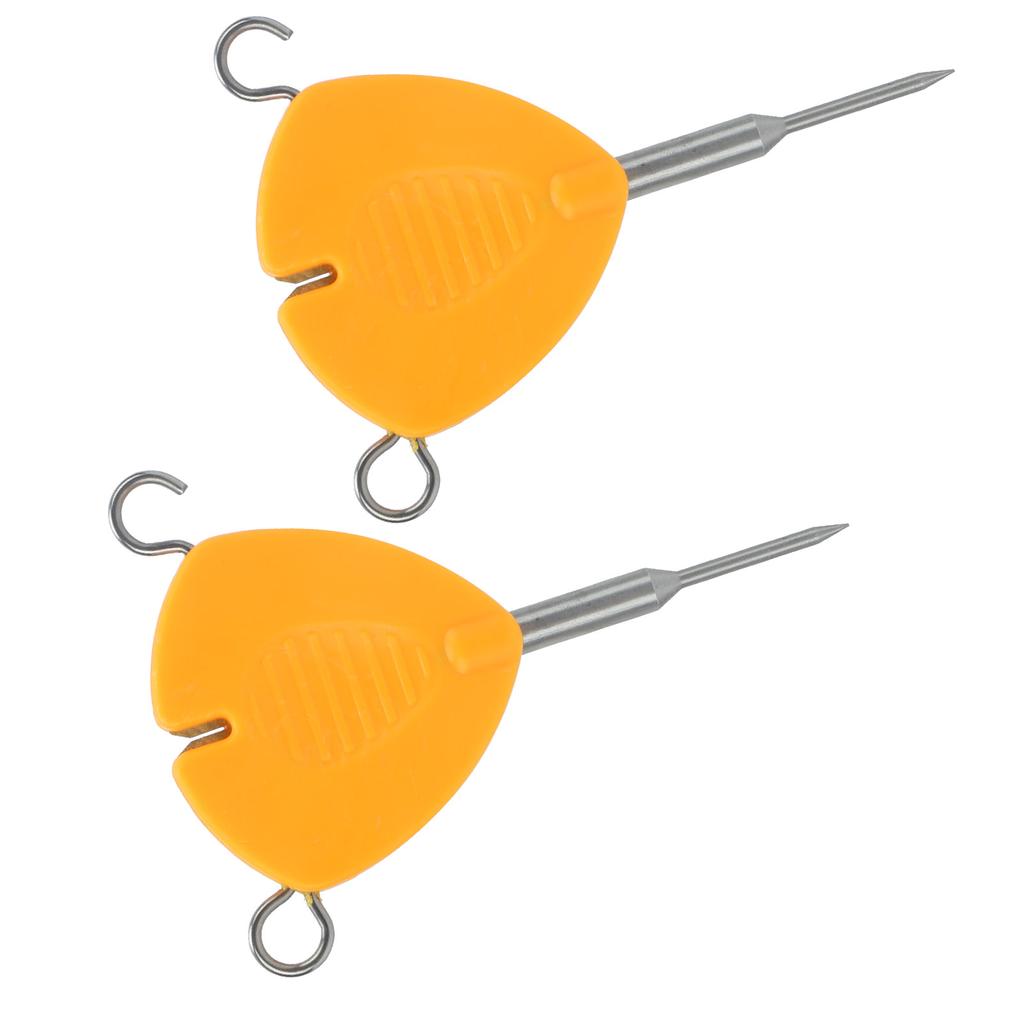 2Pcs Portable Fishing Bait Needle Hook Knot Puller Fishing Baiting Rigs Tool Orange